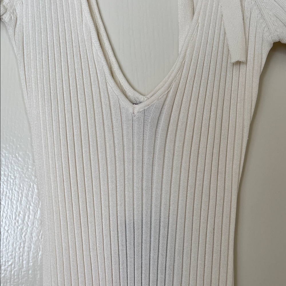 NBD Cream Ribbed Knit Dress - Picture 5 of 6